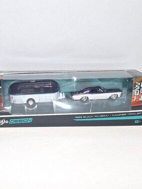 1965 Purple Buick Riviera & Camper Trailer By Maisto